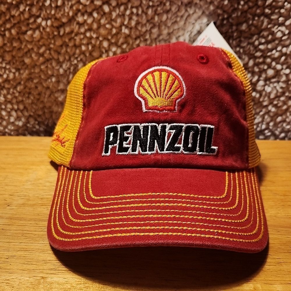 Penske Racing Nascar Joey Logano Pennzoil Trucker Velcroback Hat - New